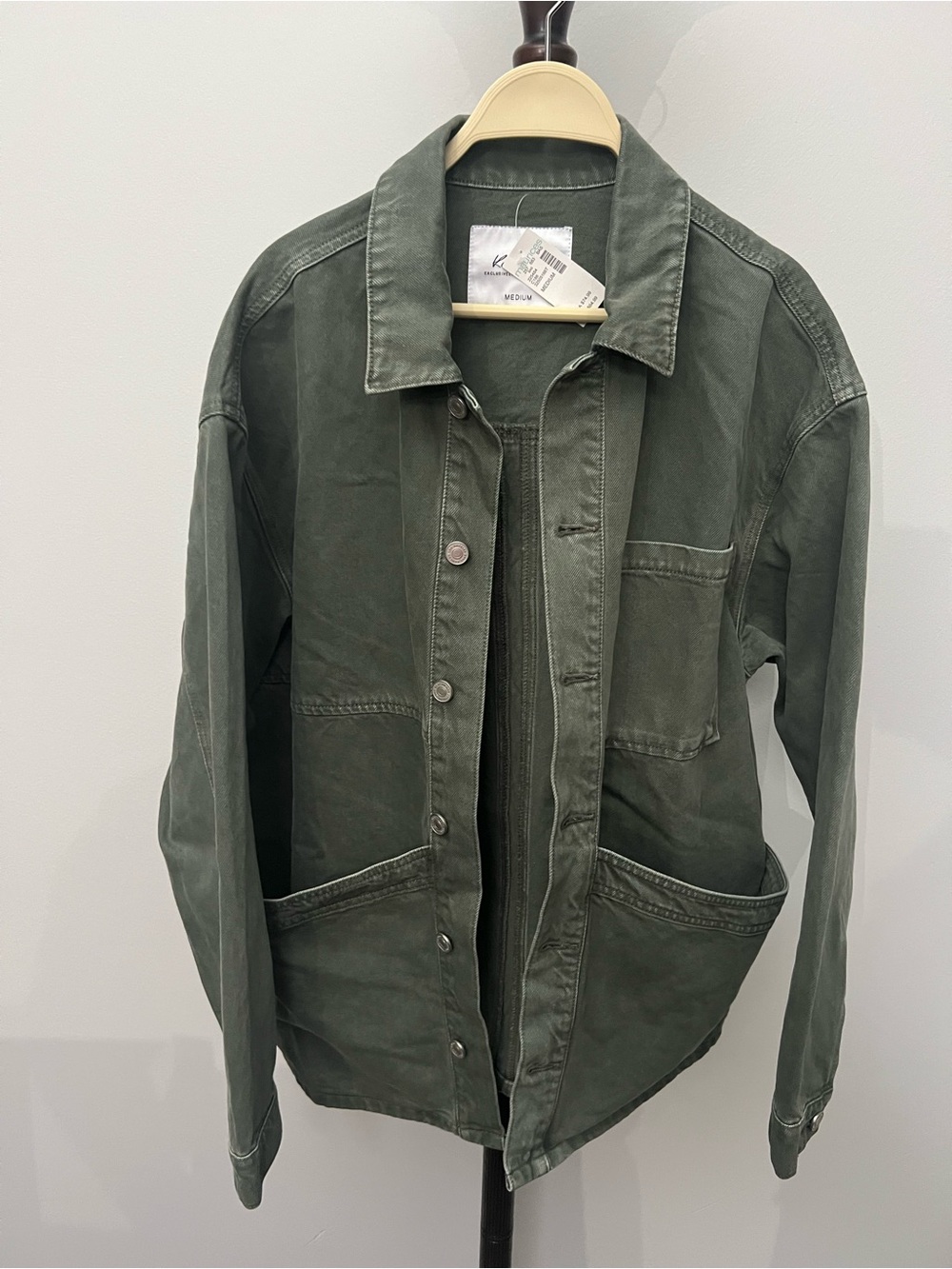 Women's Olive Green Oversized Utility Shirt Jacket